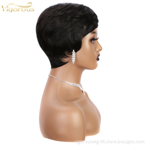 Vigorous manufacturers prices bang free shipping 150% density vendor women short natural peruvian 100% brazilian human hair wigs